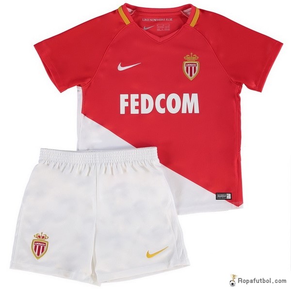 Camiseta AS Monaco Replica Primera Ropa Niños 2017/18